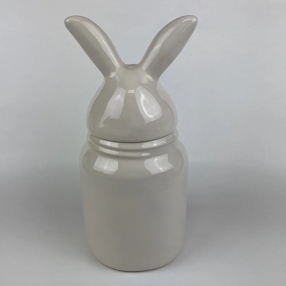 Rae Dunn Artisan Ceramic Jelly Beans Bunny Candy Canister 9.5”